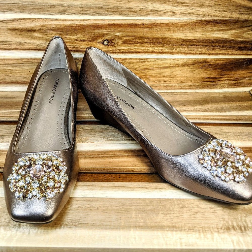 Adrienne Vittadini Jeweled flats Sz 8 Formal Shoes